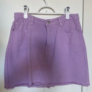 Lilac denim mini skirt - Nasty Gal